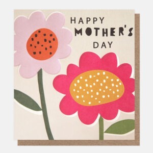 Mothers Day card with pink flowers on