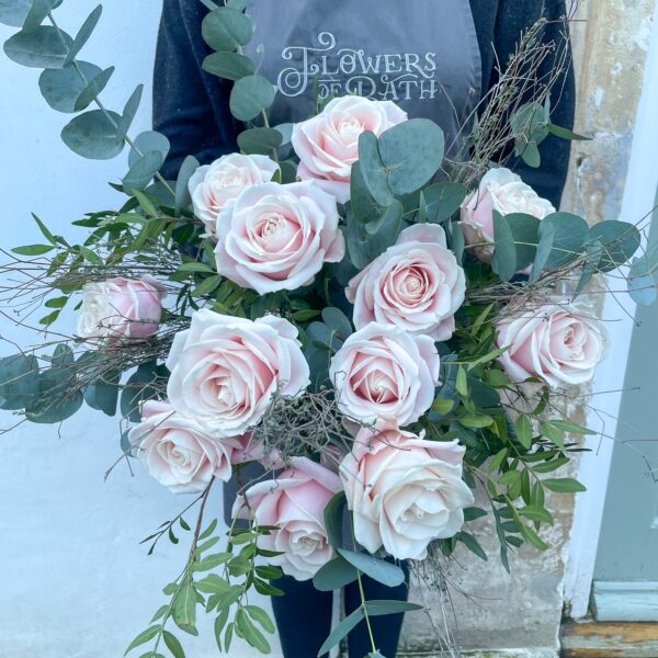 Valentine's bouquet of pale pink roses