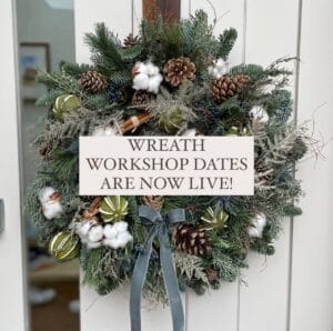 wreath workshop announcement poster