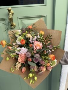 Peach floral bouquet for valentines