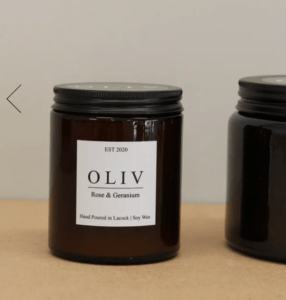 Rose and geranium candle