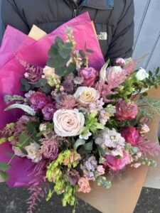 Valentines bouquet in bath