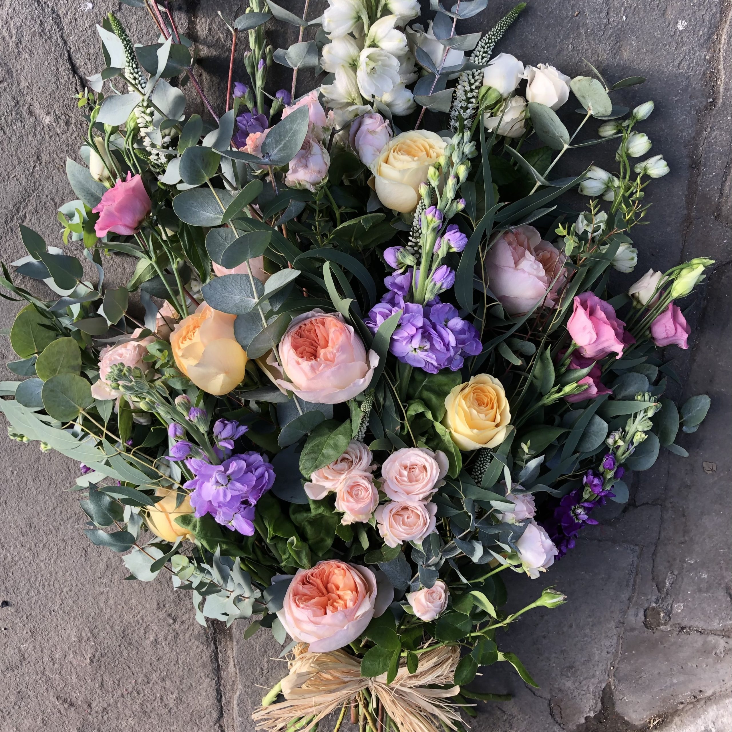 Tied sheaf funeral arrangement in Bath