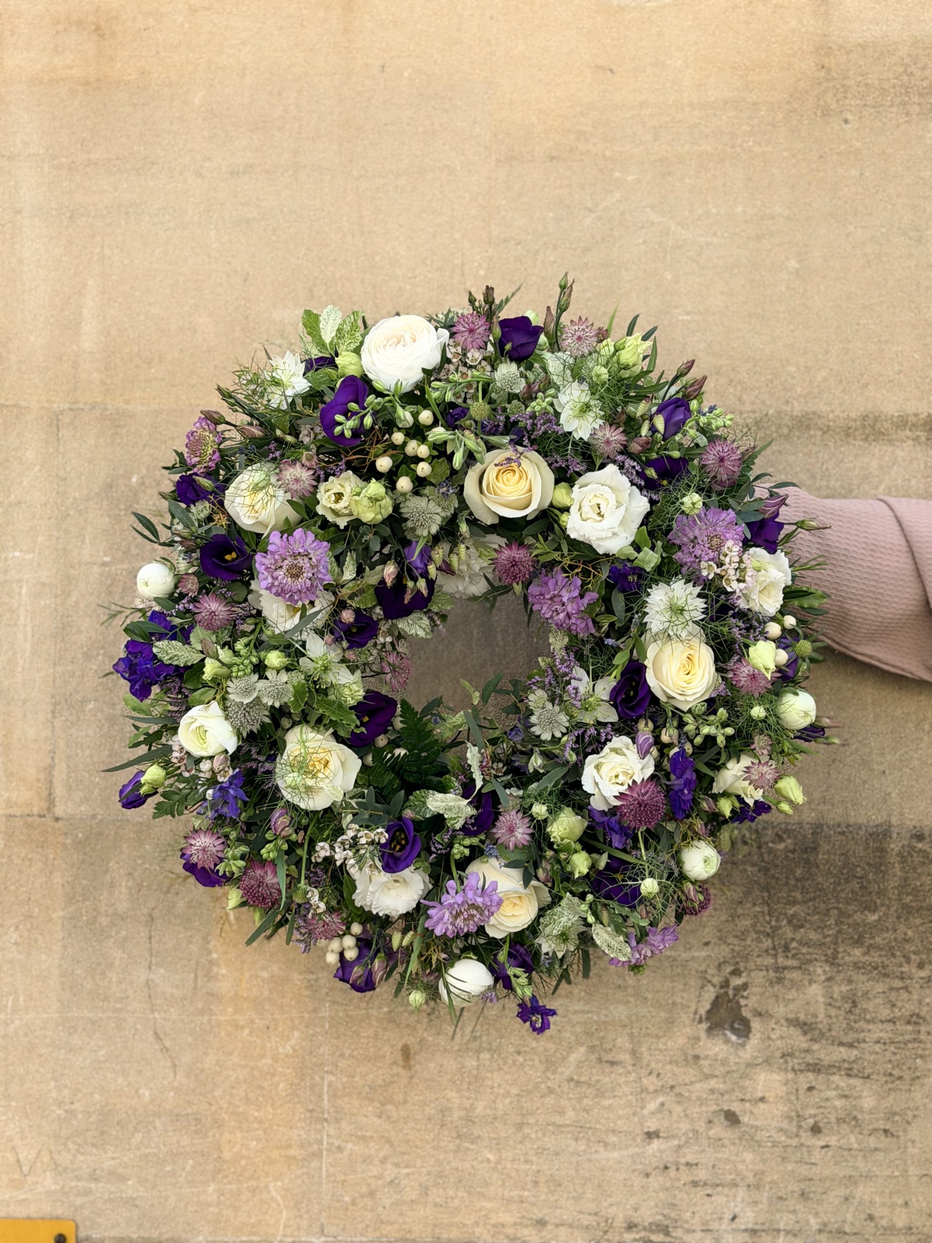 Purple & ivory wreath