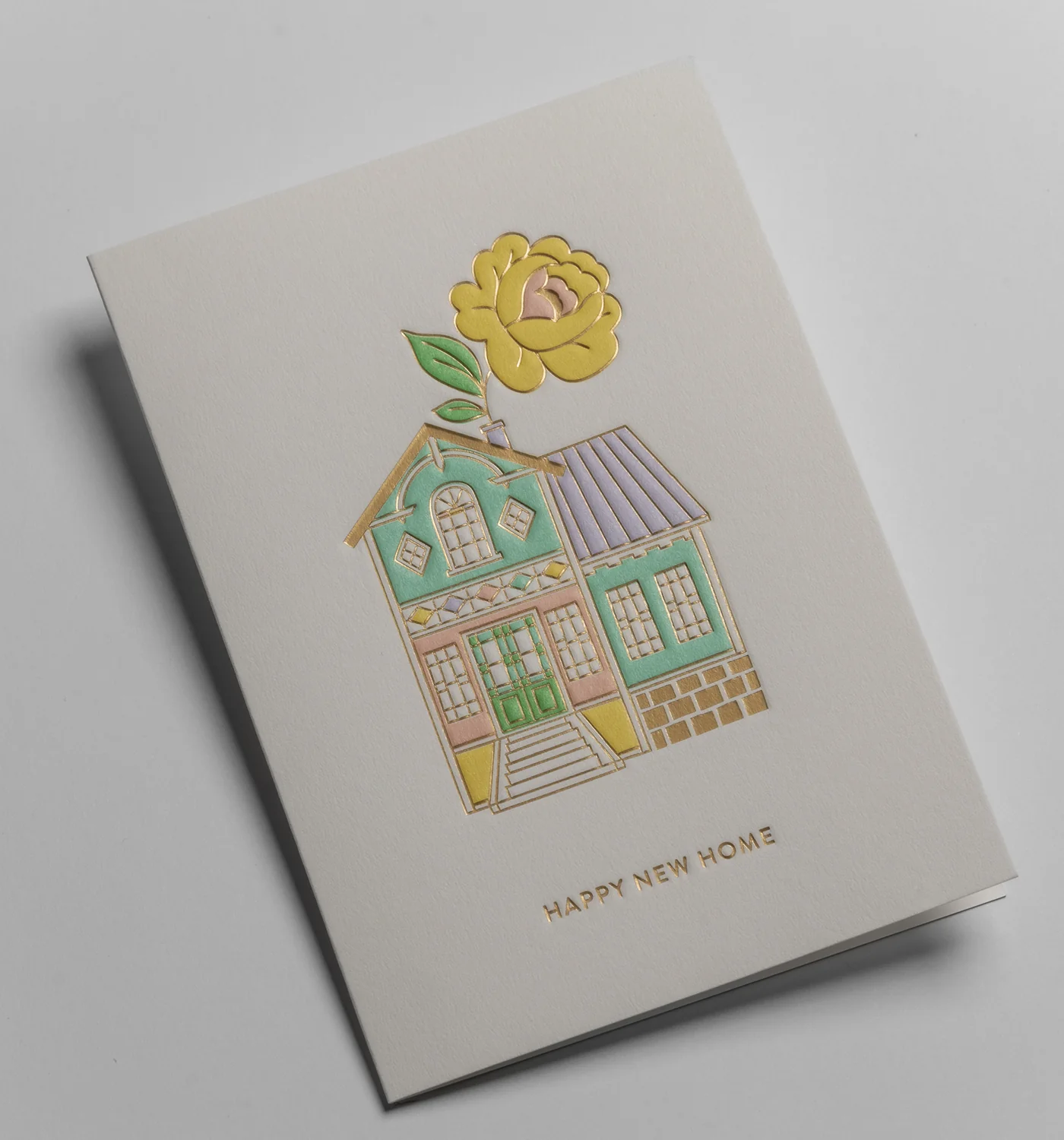 Foiled New Home Greetings Card of a house