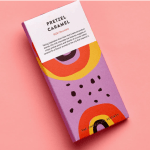 Pretzel chocolate bar in vibrant packaging