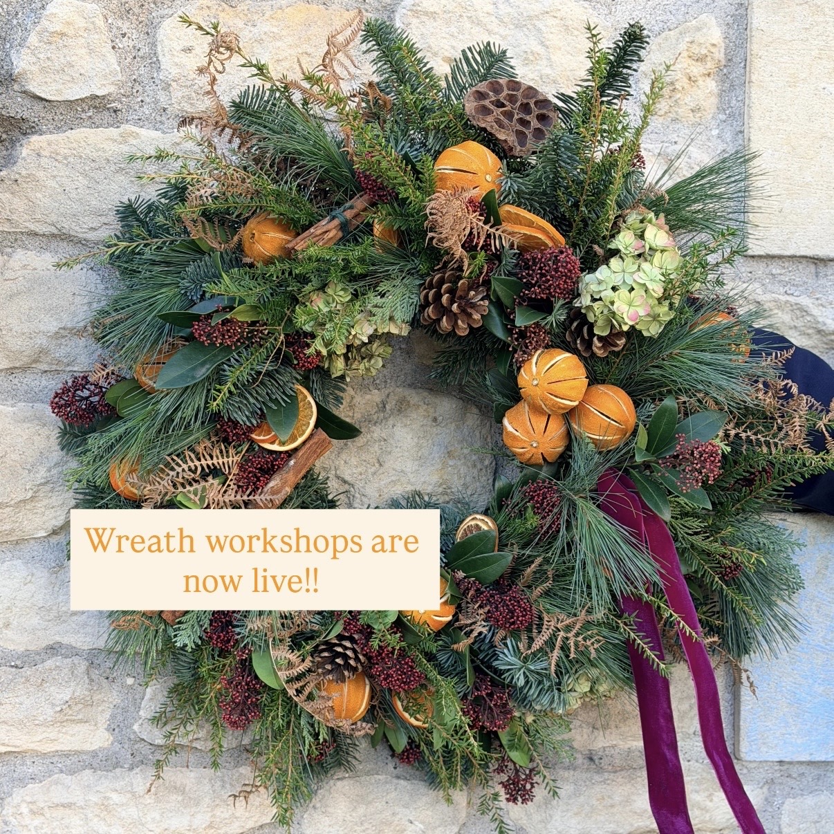 Wreath workshops in Bath Wreath workshop announcement